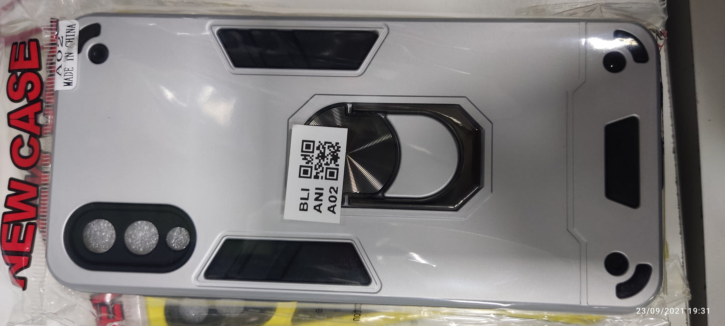 Forro Protector Samsung Galaxy A02 - Diseño Armadura Anti-Golpes Anillo/Iman