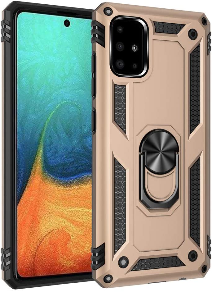 Forro Protector Samsung A71 - Diseño Armadura Anti-Golpes Anillo/Iman