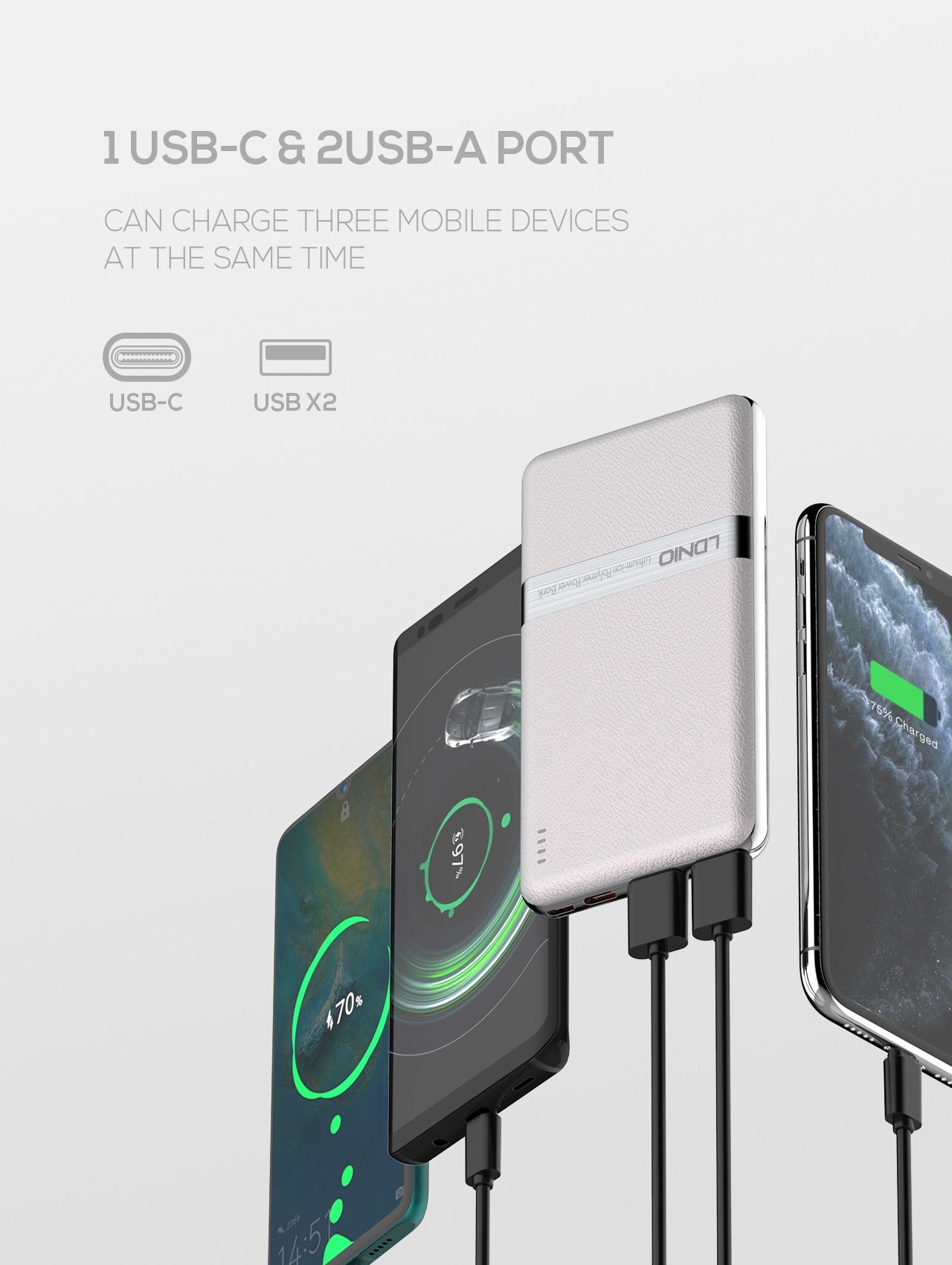 Powerbank LDNIO PQ1020 - 10000mAh / 15W Carga Rapida