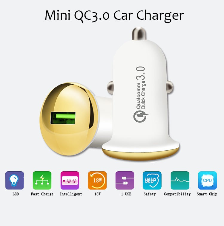 Cargador Vehicular - Qualcomm 3.0 Carga Rapida