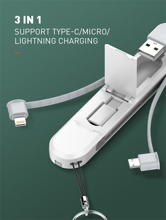 Cable LDNIO LC-130 3 en 1 (Carga rápida 3.8A) Carga rápida y Data Sync