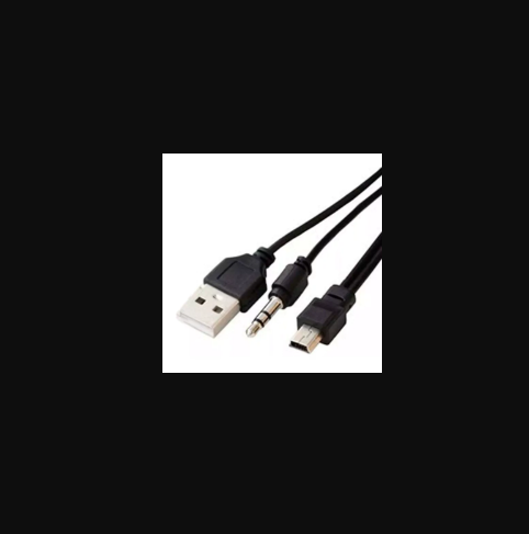 Cable Usb A Mini Usb V3 Y Auxiliar Plug 3.5mm Para Bocinas Chinas