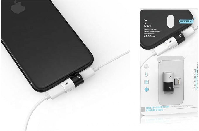 Adaptador - Splitter para iPhone y iPad - Audio + Carga Ezra AD02