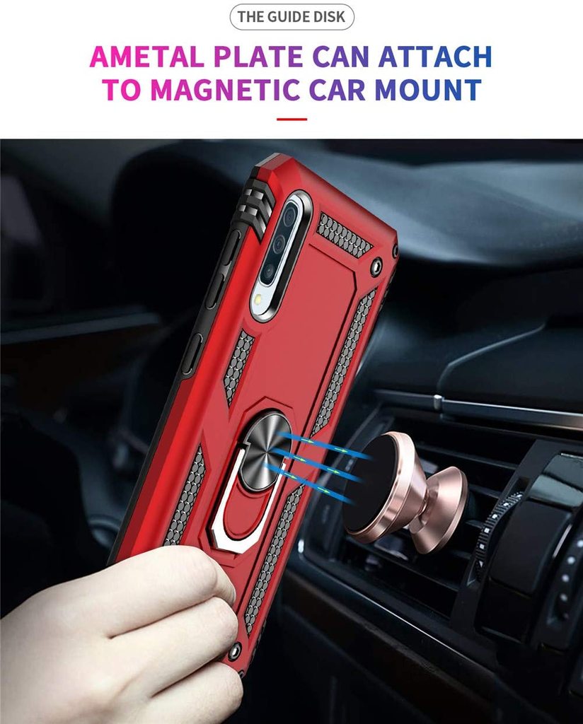 Forro Protector Samsung A20S - Diseño Armadura Anti-Golpes Anillo/Iman
