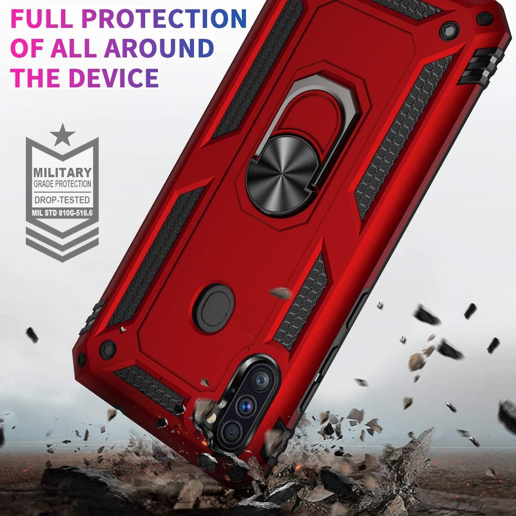 Forro Protector Samsung A11 - Diseño Armadura Anti-Golpes Anillo/Iman