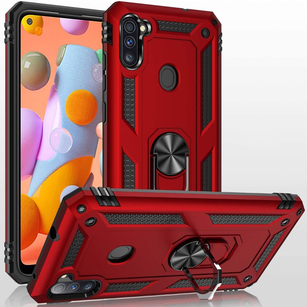 Forro Protector Samsung A11 - Diseño Armadura Anti-Golpes Anillo/Iman
