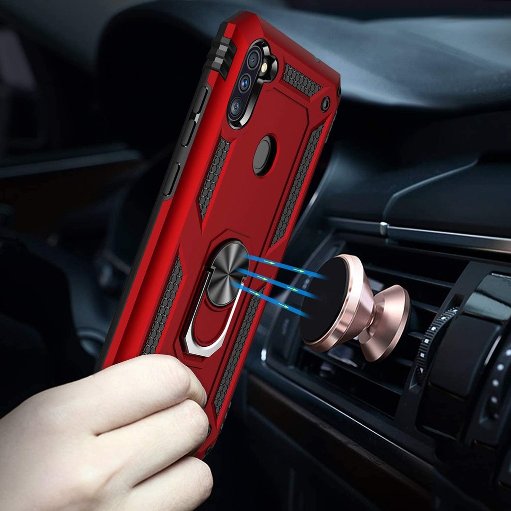 Forro Protector Samsung A11 - Diseño Armadura Anti-Golpes Anillo/Iman