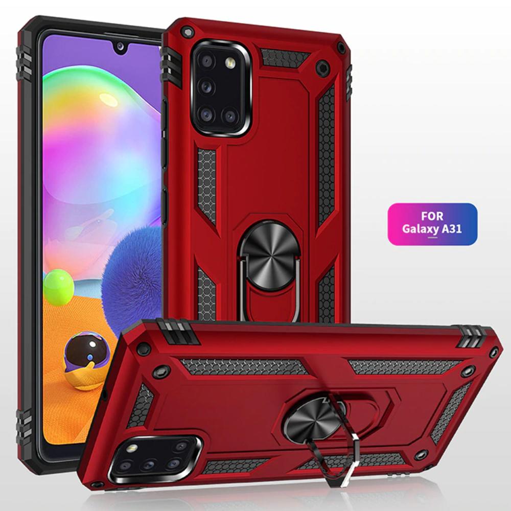 Forro Protector para Samsung A31 - Diseño Armadura, Anillo/Iman