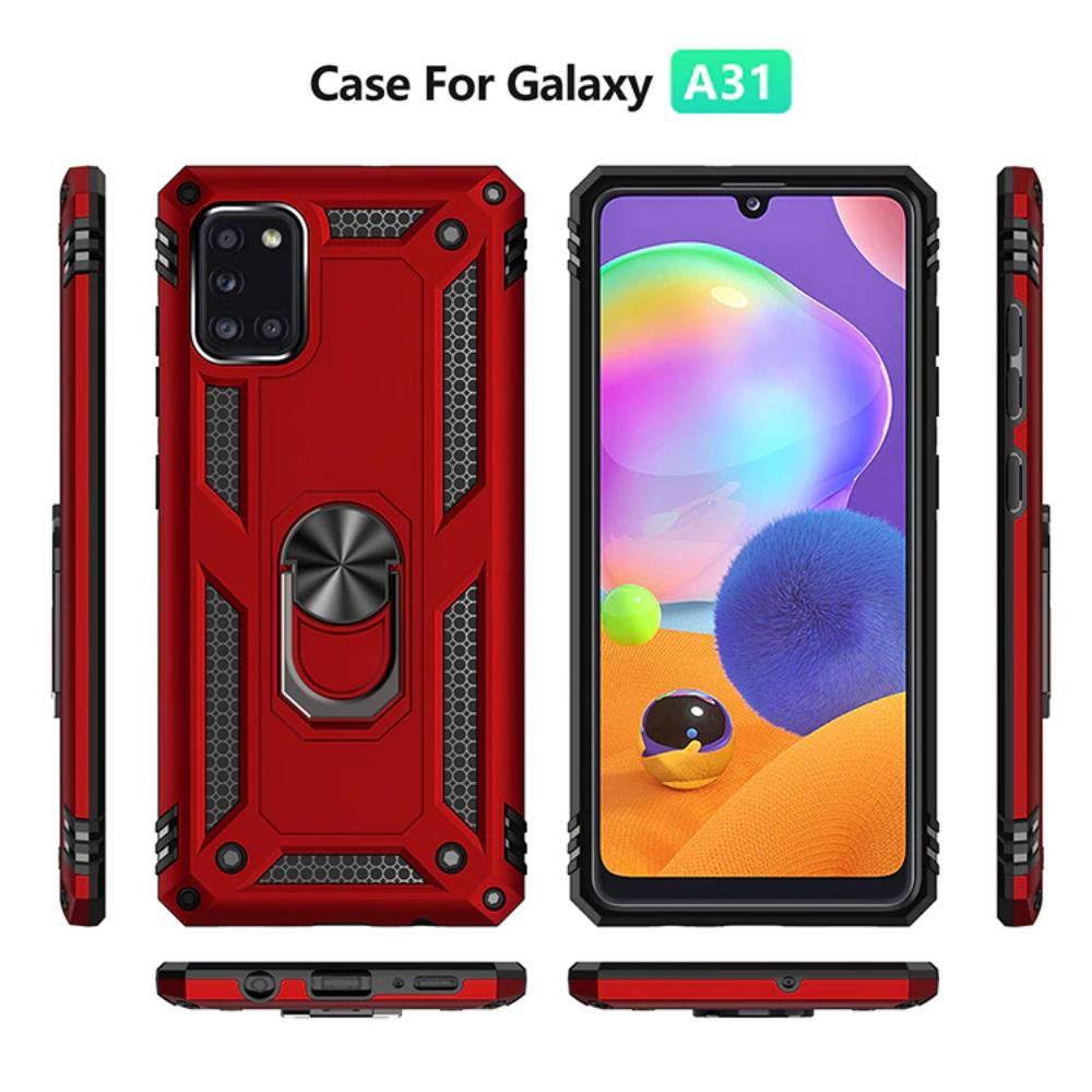 Forro Protector para Samsung A31 - Diseño Armadura, Anillo/Iman
