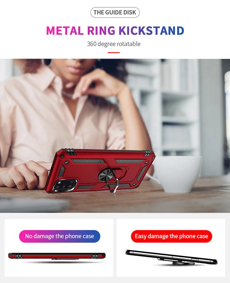 Forro Protector para Samsung A31 - Diseño Armadura, Anillo/Iman