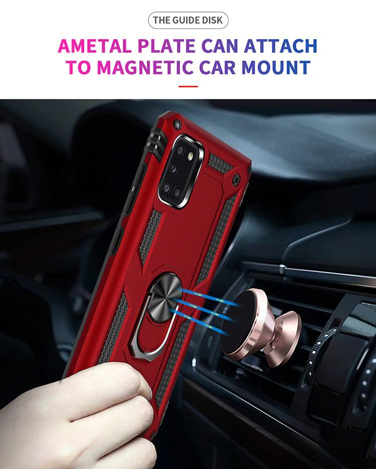 Forro Protector para Samsung A31 - Diseño Armadura, Anillo/Iman