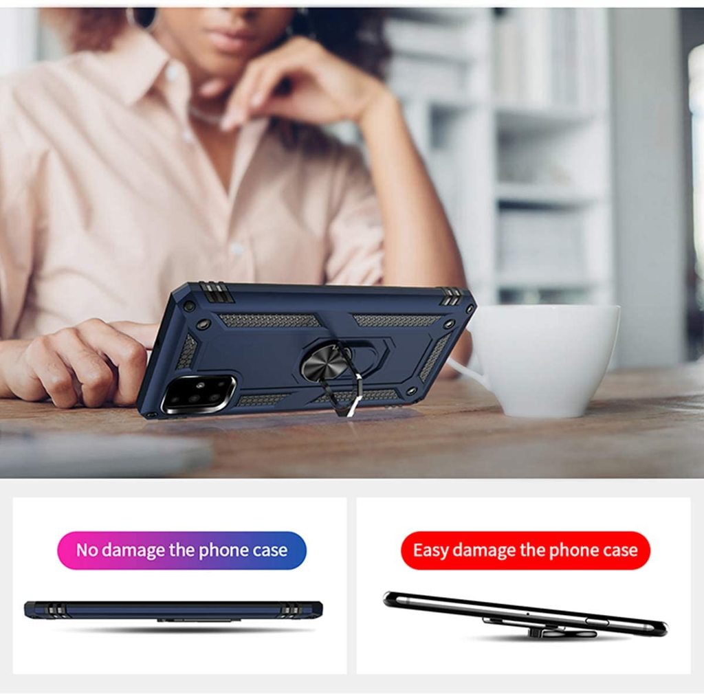 Forro Protector Samsung A51 - Diseño Armadura Anti-Golpes Anillo/Iman