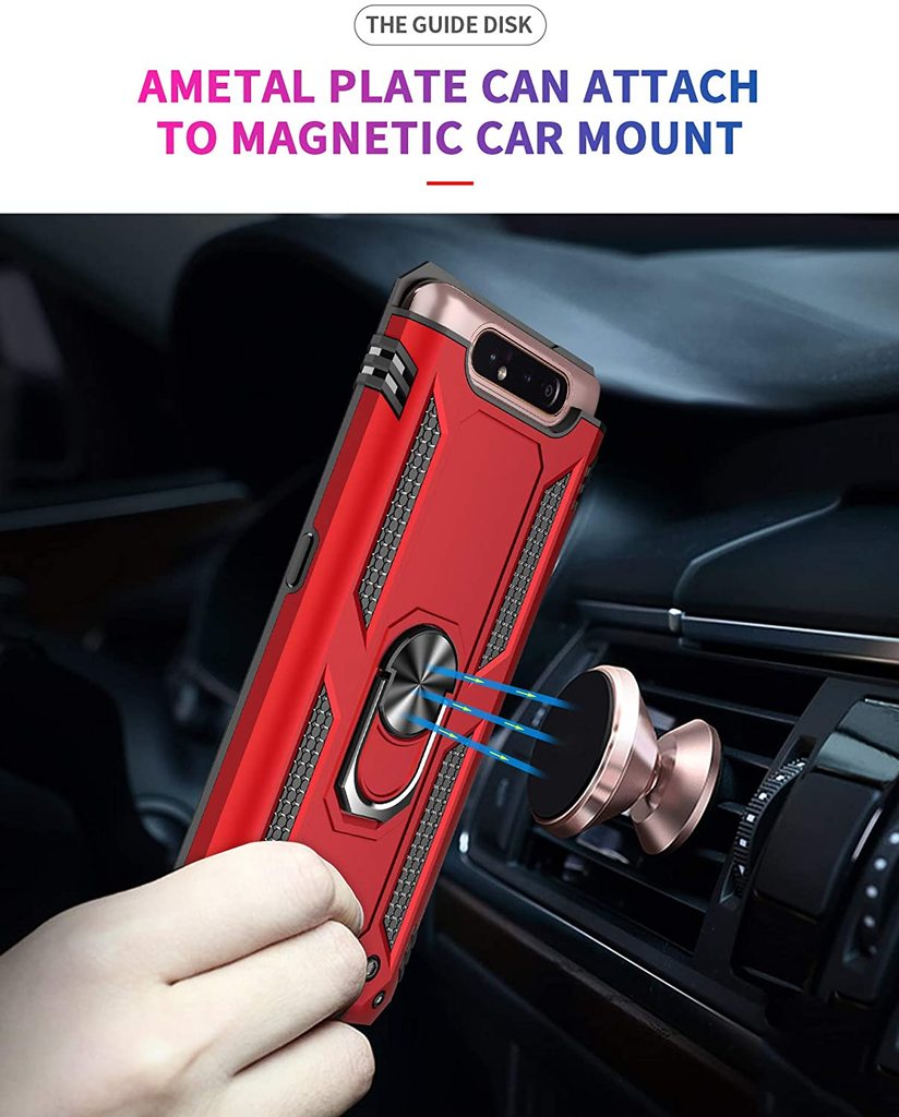 Forro Protector para Samsung A80 - Diseño Armadura, Anillo/Iman