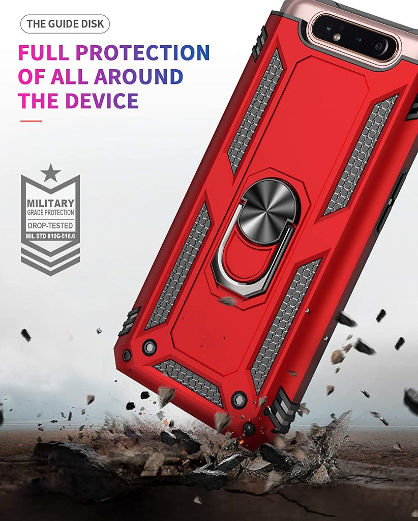 Forro Protector para Samsung A80 - Diseño Armadura, Anillo/Iman
