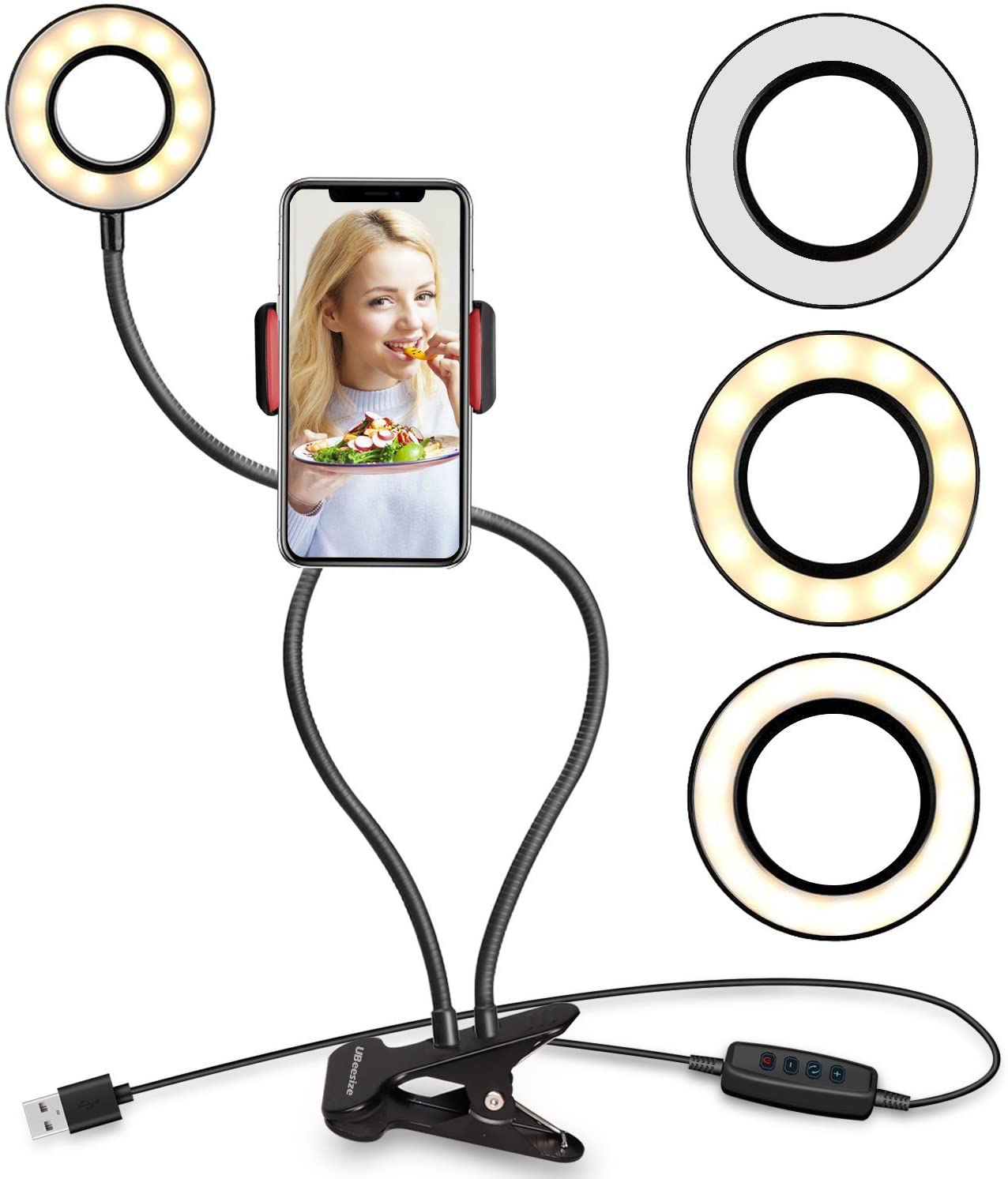 Selfie - Anillo de Luz LED Aro con Soporte para SmartPhone