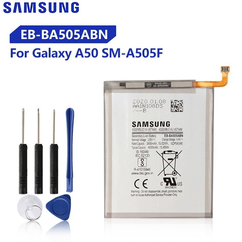 Bateria Samsung EB-BA505ABU para A20, A30, A30S, A50, A50S, EB-BA505ABN - 4000mAh