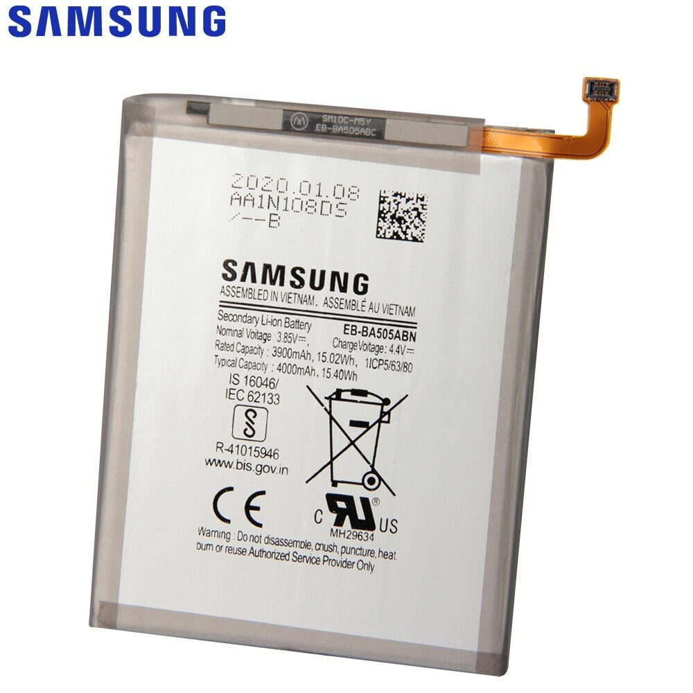 Bateria Samsung EB-BA505ABU para A20, A30, A30S, A50, A50S, EB-BA505ABN - 4000mAh