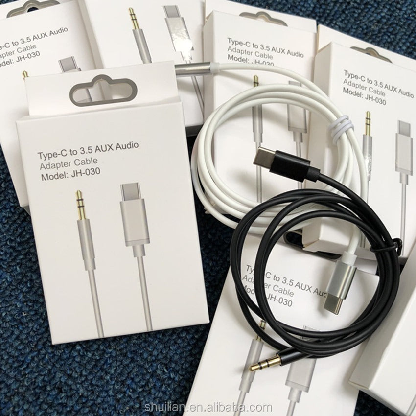 Cable - USB tipo C a 3.5mm Adaptador de Audio Aux Cable para iPhone Samsung Huawei