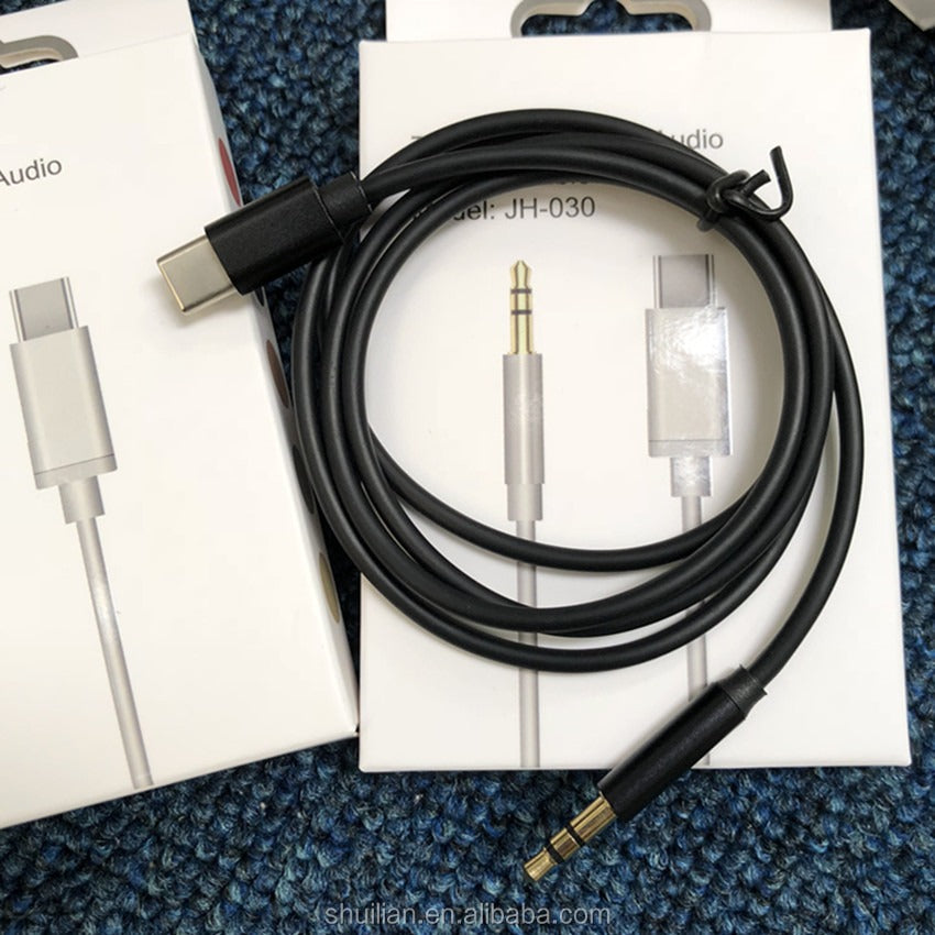 Cable - USB tipo C a 3.5mm Adaptador de Audio Aux Cable para iPhone Samsung Huawei