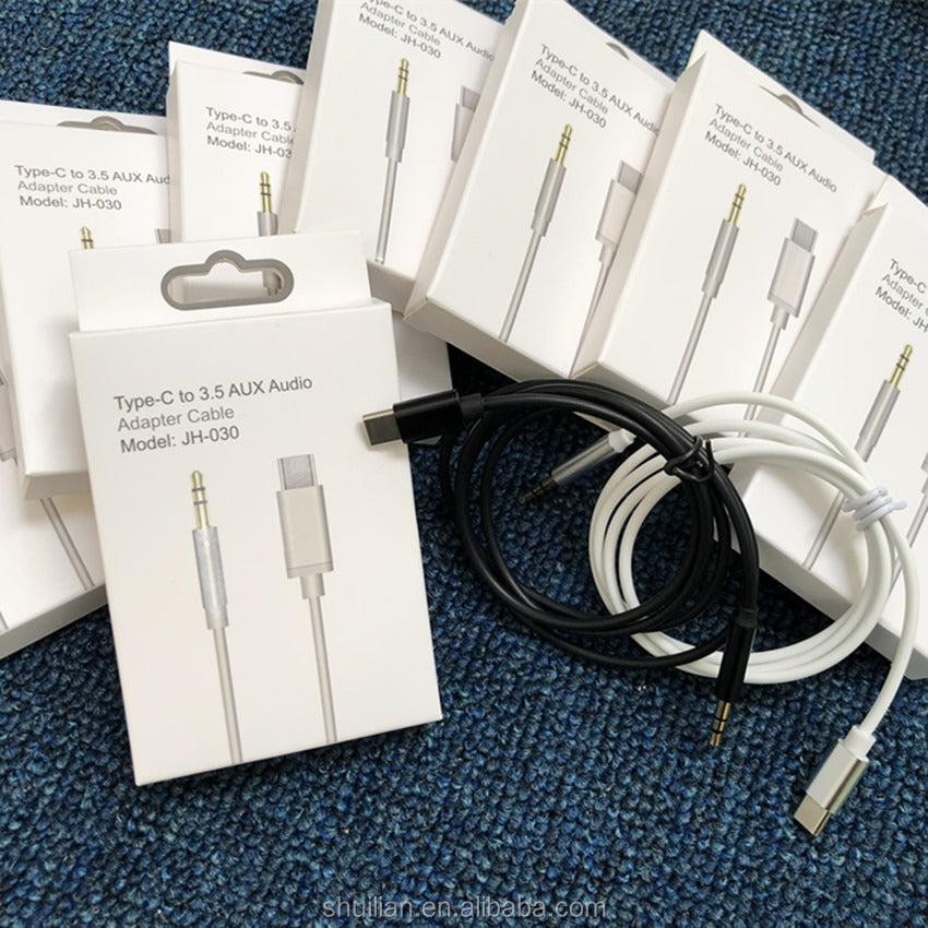 Cable - USB tipo C a 3.5mm Adaptador de Audio Aux Cable para iPhone Samsung Huawei