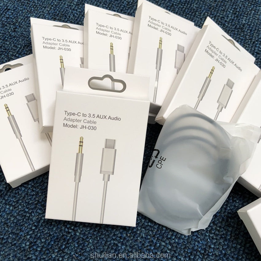 Cable - USB tipo C a 3.5mm Adaptador de Audio Aux Cable para iPhone Samsung Huawei