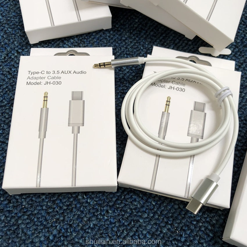 Cable - USB tipo C a 3.5mm Adaptador de Audio Aux Cable para iPhone Samsung Huawei