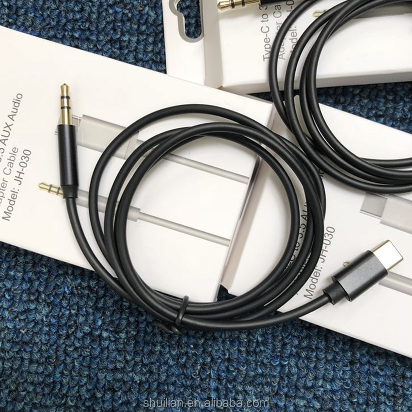 Cable - USB tipo C a 3.5mm Adaptador de Audio Aux Cable para iPhone Samsung Huawei