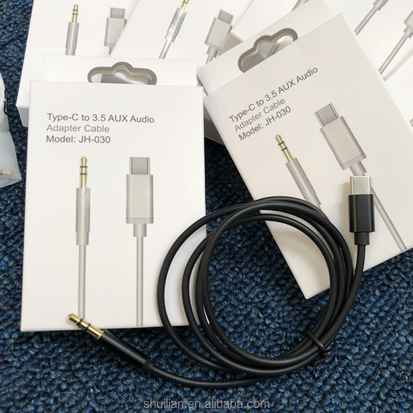 Cable - USB tipo C a 3.5mm Adaptador de Audio Aux Cable para iPhone Samsung Huawei