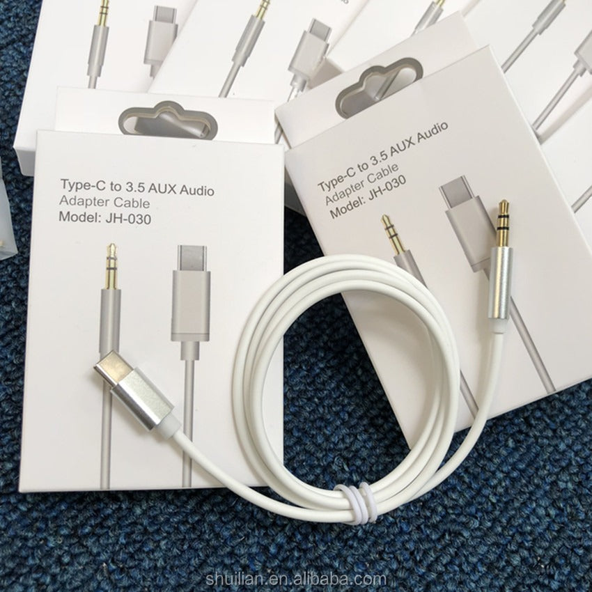 Cable - USB tipo C a 3.5mm Adaptador de Audio Aux Cable para iPhone Samsung Huawei