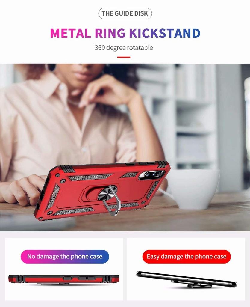 Forro Protector para Samsung A90 - Diseño Armadura, Anillo/Iman