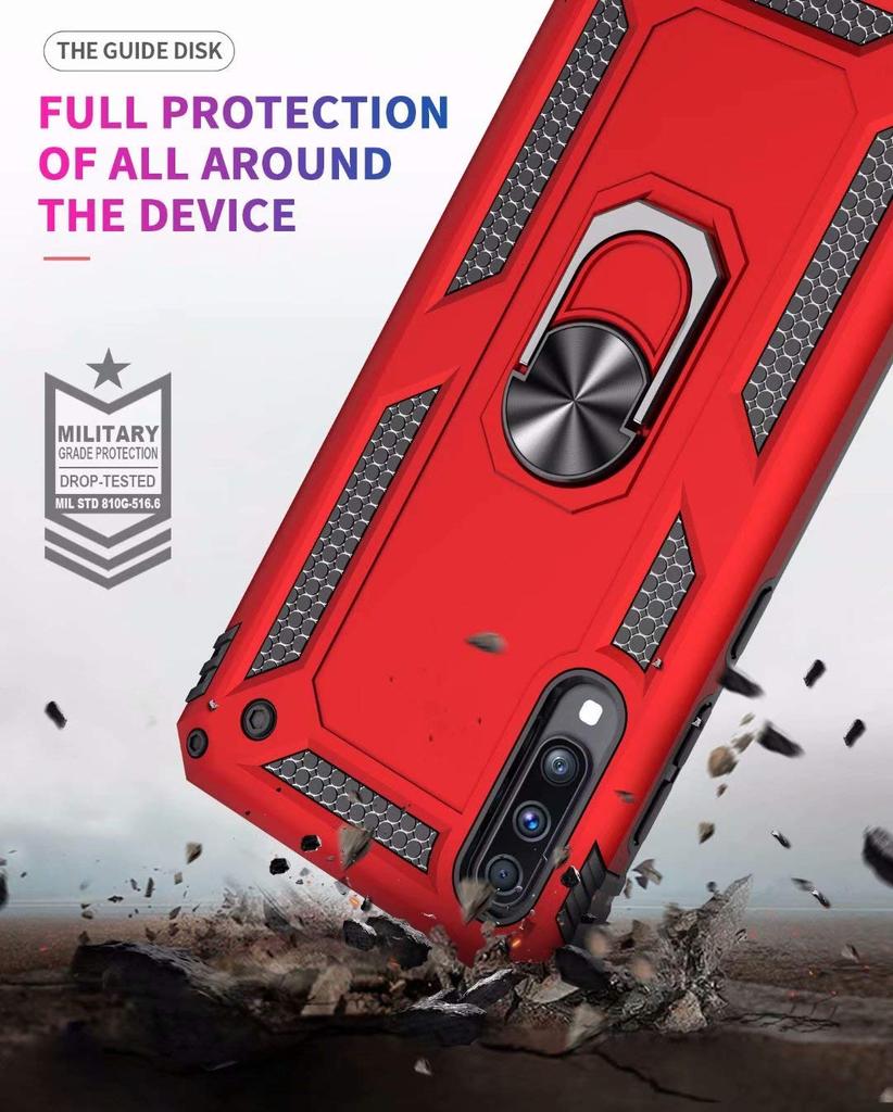 Forro Protector para Samsung A90 - Diseño Armadura, Anillo/Iman