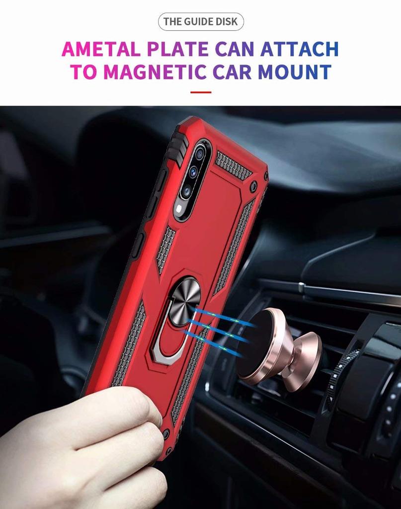 Forro Protector para Samsung A90 - Diseño Armadura, Anillo/Iman